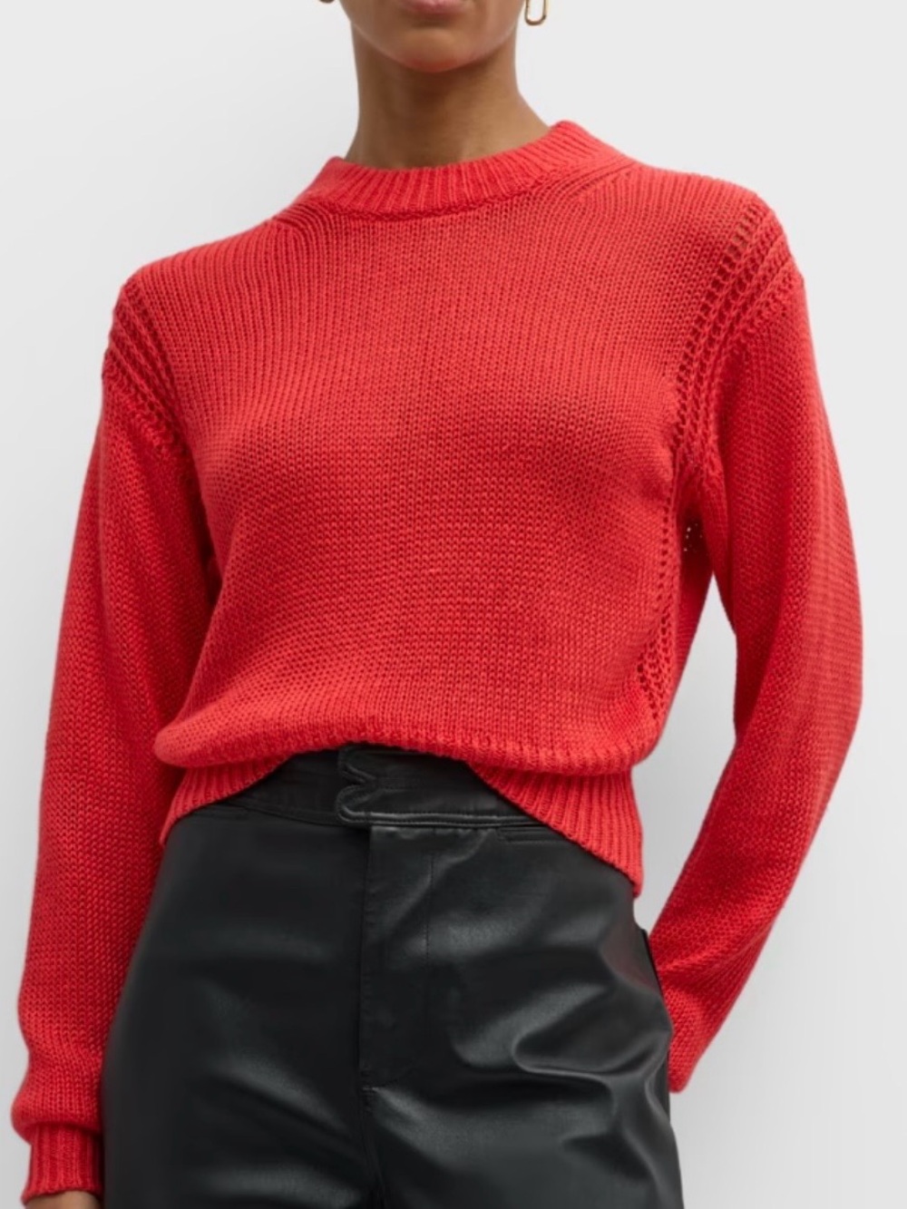 NWOT 100% Linen APIECE APART Helmi Crewneck Knit Coral Red Sweater, Small